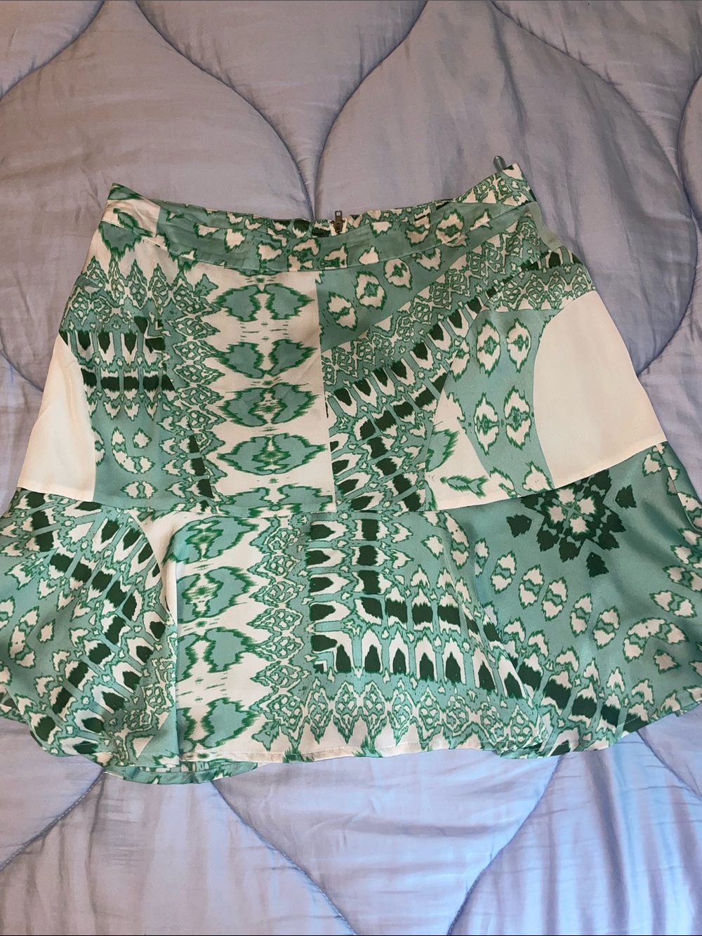 Green Patterned Skirt